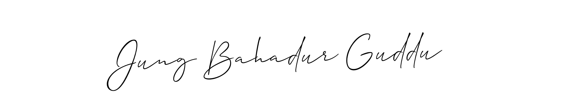 You should practise on your own different ways (Allison_Script) to write your name (Jung Bahadur Guddu) in signature. don't let someone else do it for you. Jung Bahadur Guddu signature style 2 images and pictures png