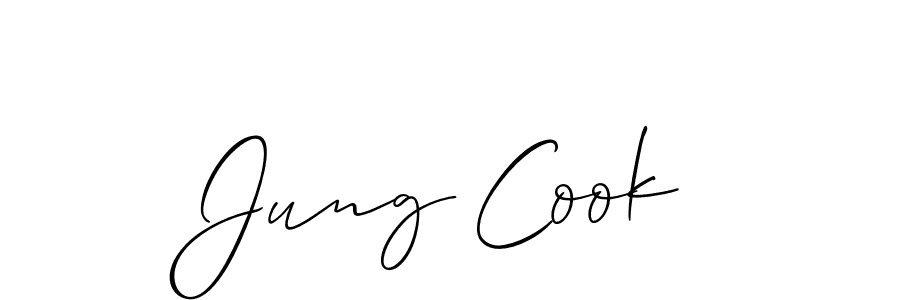 The best way (Allison_Script) to make a short signature is to pick only two or three words in your name. The name Jung Cook include a total of six letters. For converting this name. Jung Cook signature style 2 images and pictures png