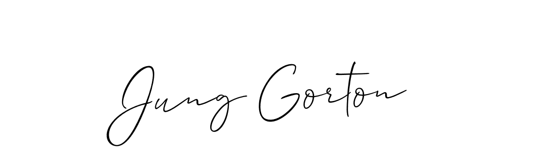 Design your own signature with our free online signature maker. With this signature software, you can create a handwritten (Allison_Script) signature for name Jung Gorton. Jung Gorton signature style 2 images and pictures png