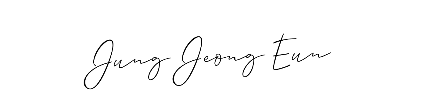 You should practise on your own different ways (Allison_Script) to write your name (Jung Jeong Eun) in signature. don't let someone else do it for you. Jung Jeong Eun signature style 2 images and pictures png