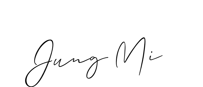 Use a signature maker to create a handwritten signature online. With this signature software, you can design (Allison_Script) your own signature for name Jung Mi. Jung Mi signature style 2 images and pictures png