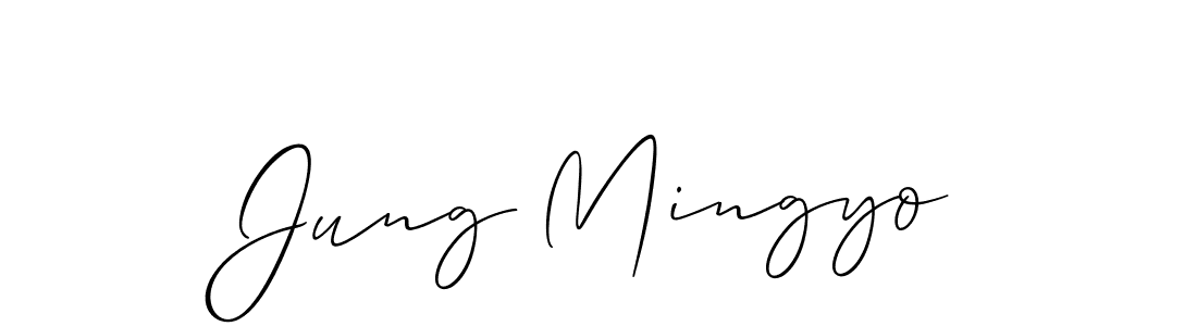 How to make Jung Mingyo name signature. Use Allison_Script style for creating short signs online. This is the latest handwritten sign. Jung Mingyo signature style 2 images and pictures png
