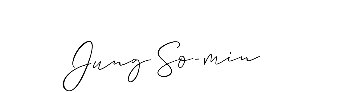 if you are searching for the best signature style for your name Jung So-min. so please give up your signature search. here we have designed multiple signature styles  using Allison_Script. Jung So-min signature style 2 images and pictures png