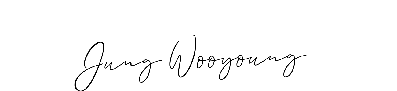 Make a beautiful signature design for name Jung Wooyoung. With this signature (Allison_Script) style, you can create a handwritten signature for free. Jung Wooyoung signature style 2 images and pictures png