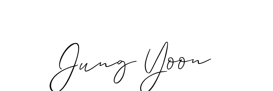 Also You can easily find your signature by using the search form. We will create Jung Yoon name handwritten signature images for you free of cost using Allison_Script sign style. Jung Yoon signature style 2 images and pictures png