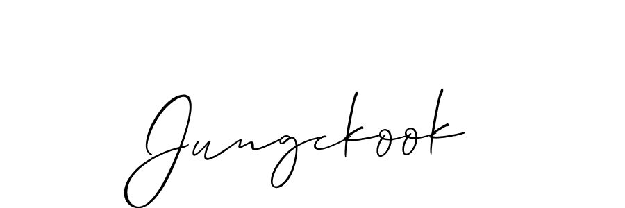 How to Draw Jungckook signature style? Allison_Script is a latest design signature styles for name Jungckook. Jungckook signature style 2 images and pictures png