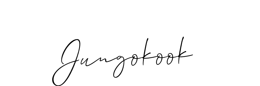 Design your own signature with our free online signature maker. With this signature software, you can create a handwritten (Allison_Script) signature for name Jungokook. Jungokook signature style 2 images and pictures png