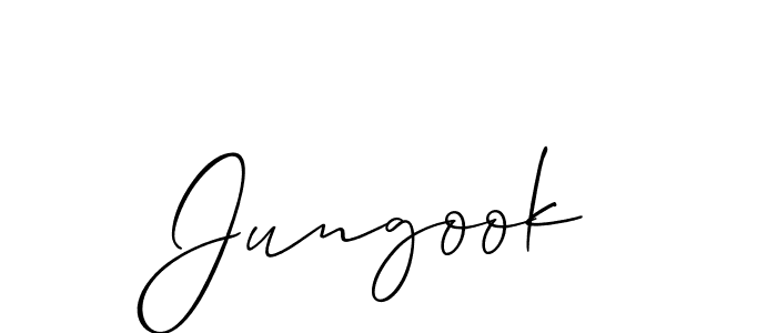 if you are searching for the best signature style for your name Jungook. so please give up your signature search. here we have designed multiple signature styles  using Allison_Script. Jungook signature style 2 images and pictures png