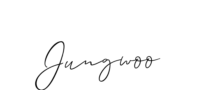 Make a beautiful signature design for name Jungwoo. With this signature (Allison_Script) style, you can create a handwritten signature for free. Jungwoo signature style 2 images and pictures png