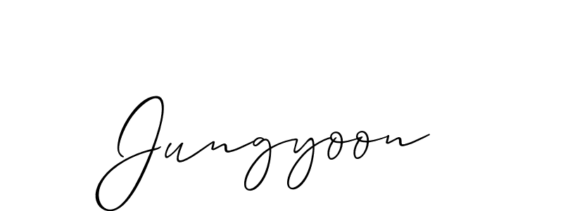 if you are searching for the best signature style for your name Jungyoon. so please give up your signature search. here we have designed multiple signature styles  using Allison_Script. Jungyoon signature style 2 images and pictures png