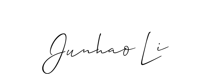 Use a signature maker to create a handwritten signature online. With this signature software, you can design (Allison_Script) your own signature for name Junhao Li. Junhao Li signature style 2 images and pictures png