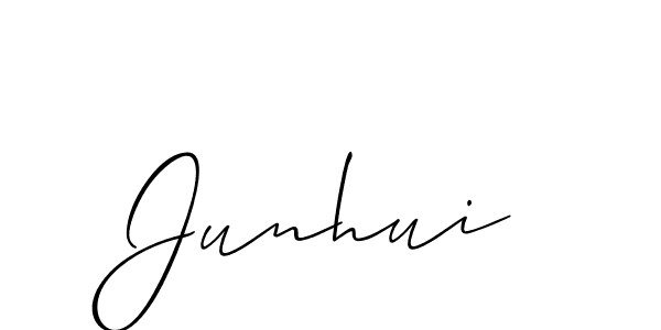 Design your own signature with our free online signature maker. With this signature software, you can create a handwritten (Allison_Script) signature for name Junhui. Junhui signature style 2 images and pictures png