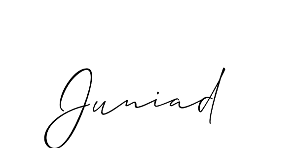 Also You can easily find your signature by using the search form. We will create Juniad name handwritten signature images for you free of cost using Allison_Script sign style. Juniad signature style 2 images and pictures png