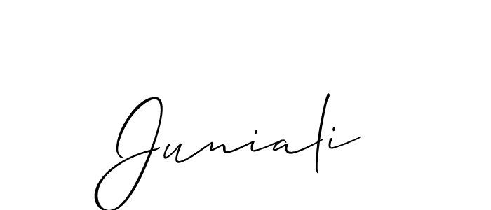 How to make Juniali signature? Allison_Script is a professional autograph style. Create handwritten signature for Juniali name. Juniali signature style 2 images and pictures png