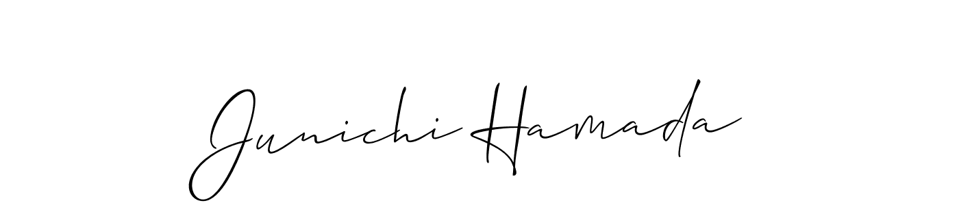Use a signature maker to create a handwritten signature online. With this signature software, you can design (Allison_Script) your own signature for name Junichi Hamada. Junichi Hamada signature style 2 images and pictures png