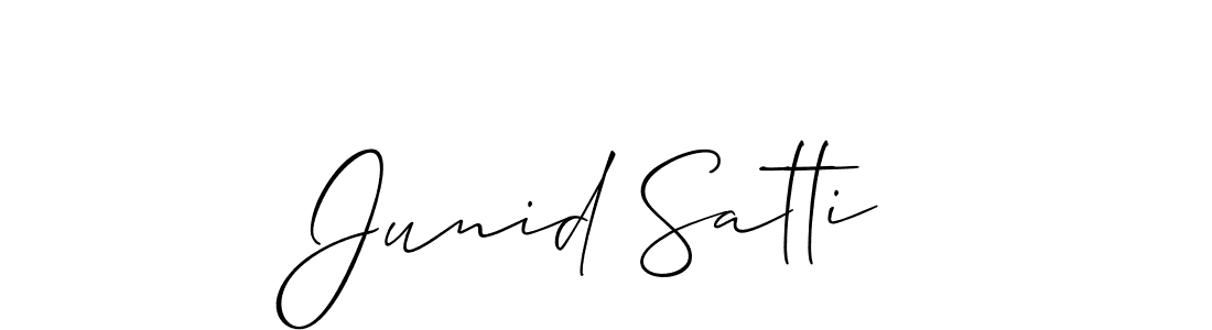 if you are searching for the best signature style for your name Junid Satti. so please give up your signature search. here we have designed multiple signature styles  using Allison_Script. Junid Satti signature style 2 images and pictures png