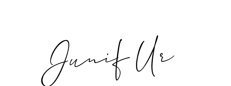 Also we have Junif Ur name is the best signature style. Create professional handwritten signature collection using Allison_Script autograph style. Junif Ur signature style 2 images and pictures png