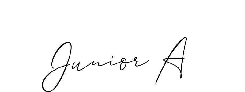 Also we have Junior A name is the best signature style. Create professional handwritten signature collection using Allison_Script autograph style. Junior A signature style 2 images and pictures png