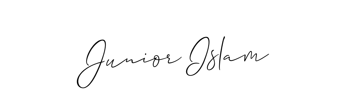 How to make Junior Islam name signature. Use Allison_Script style for creating short signs online. This is the latest handwritten sign. Junior Islam signature style 2 images and pictures png