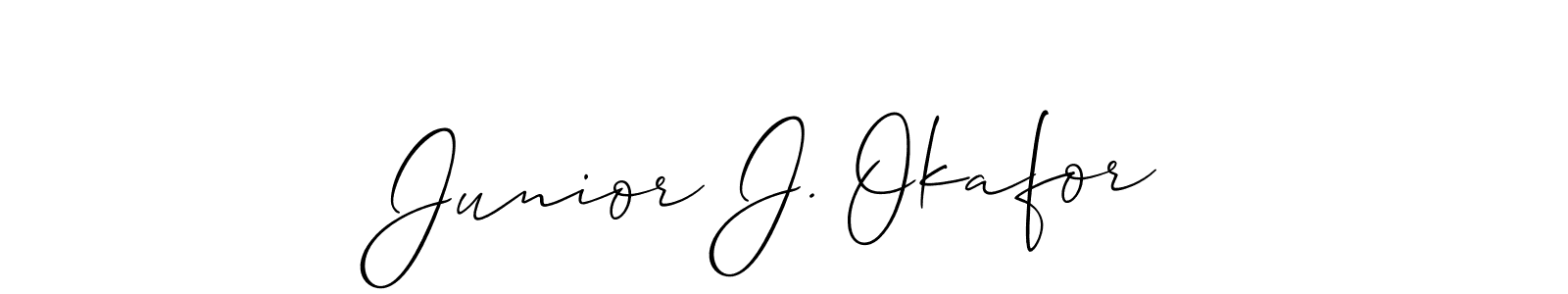 Make a short Junior J. Okafor signature style. Manage your documents anywhere anytime using Allison_Script. Create and add eSignatures, submit forms, share and send files easily. Junior J. Okafor signature style 2 images and pictures png