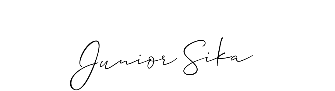 The best way (Allison_Script) to make a short signature is to pick only two or three words in your name. The name Junior Sika include a total of six letters. For converting this name. Junior Sika signature style 2 images and pictures png