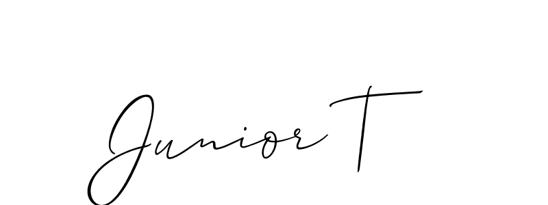 Make a beautiful signature design for name Junior T. With this signature (Allison_Script) style, you can create a handwritten signature for free. Junior T signature style 2 images and pictures png