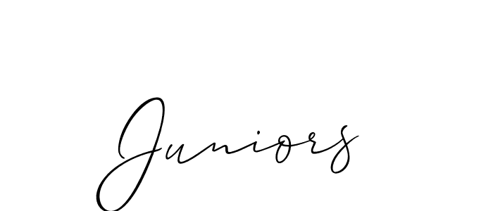 You should practise on your own different ways (Allison_Script) to write your name (Juniors) in signature. don't let someone else do it for you. Juniors signature style 2 images and pictures png