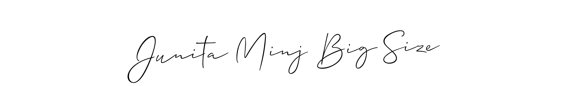 Also we have Junita Minj Big Size name is the best signature style. Create professional handwritten signature collection using Allison_Script autograph style. Junita Minj Big Size signature style 2 images and pictures png