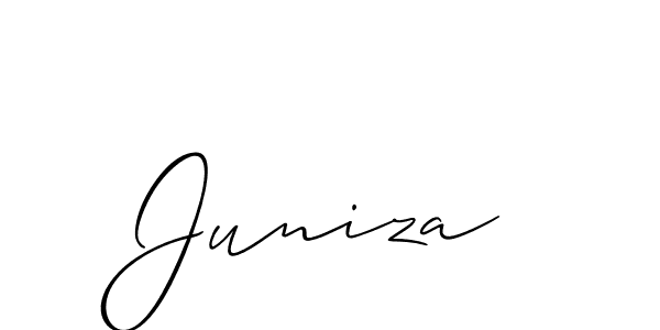 You should practise on your own different ways (Allison_Script) to write your name (Juniza) in signature. don't let someone else do it for you. Juniza signature style 2 images and pictures png