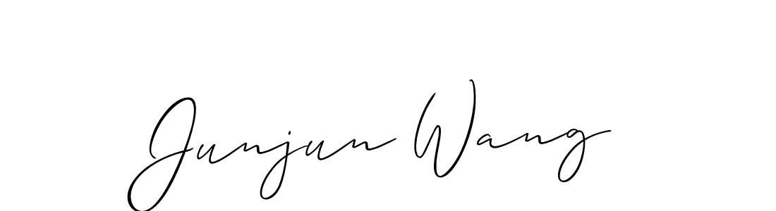 How to make Junjun Wang signature? Allison_Script is a professional autograph style. Create handwritten signature for Junjun Wang name. Junjun Wang signature style 2 images and pictures png