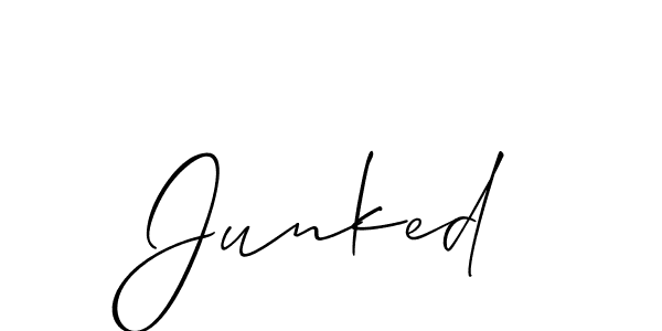 The best way (Allison_Script) to make a short signature is to pick only two or three words in your name. The name Junked include a total of six letters. For converting this name. Junked signature style 2 images and pictures png