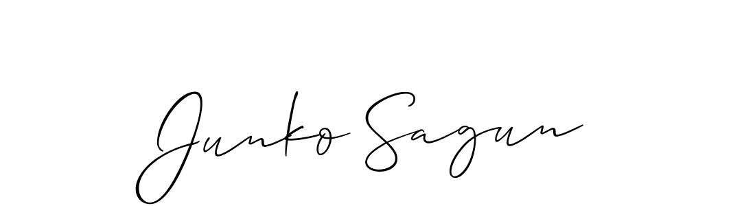 How to make Junko Sagun signature? Allison_Script is a professional autograph style. Create handwritten signature for Junko Sagun name. Junko Sagun signature style 2 images and pictures png