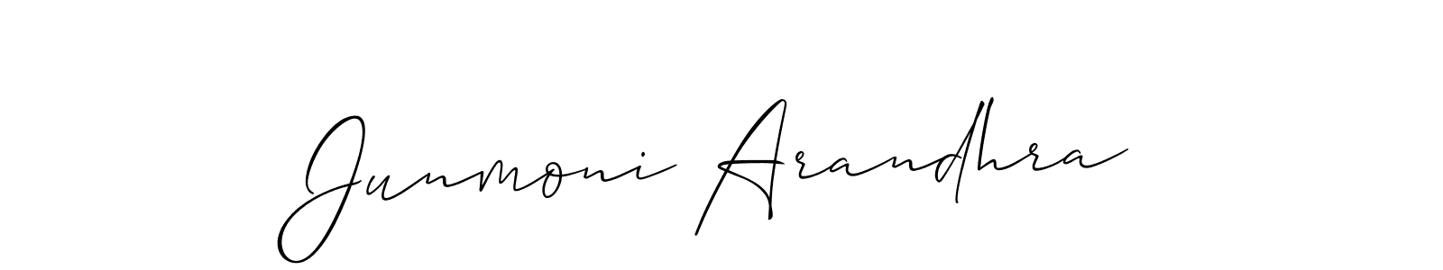 See photos of Junmoni Arandhra official signature by Spectra . Check more albums & portfolios. Read reviews & check more about Allison_Script font. Junmoni Arandhra signature style 2 images and pictures png