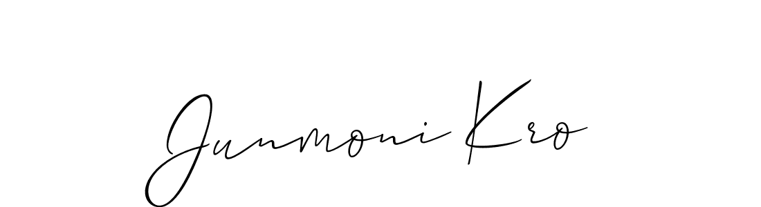 Use a signature maker to create a handwritten signature online. With this signature software, you can design (Allison_Script) your own signature for name Junmoni Kro. Junmoni Kro signature style 2 images and pictures png