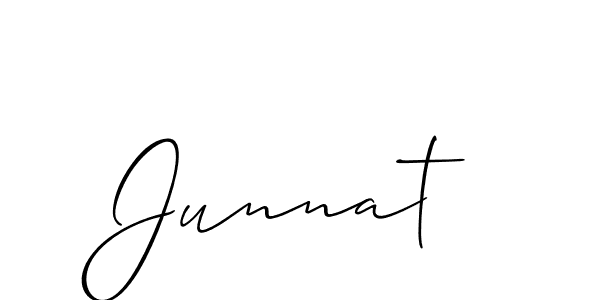Also we have Junnat name is the best signature style. Create professional handwritten signature collection using Allison_Script autograph style. Junnat signature style 2 images and pictures png