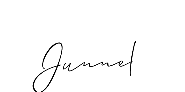 It looks lik you need a new signature style for name Junnel. Design unique handwritten (Allison_Script) signature with our free signature maker in just a few clicks. Junnel signature style 2 images and pictures png