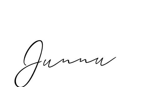 Make a beautiful signature design for name Junnu. With this signature (Allison_Script) style, you can create a handwritten signature for free. Junnu signature style 2 images and pictures png