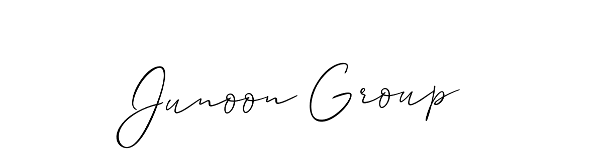 Make a beautiful signature design for name Junoon Group. With this signature (Allison_Script) style, you can create a handwritten signature for free. Junoon Group signature style 2 images and pictures png