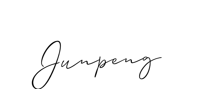 It looks lik you need a new signature style for name Junpeng. Design unique handwritten (Allison_Script) signature with our free signature maker in just a few clicks. Junpeng signature style 2 images and pictures png