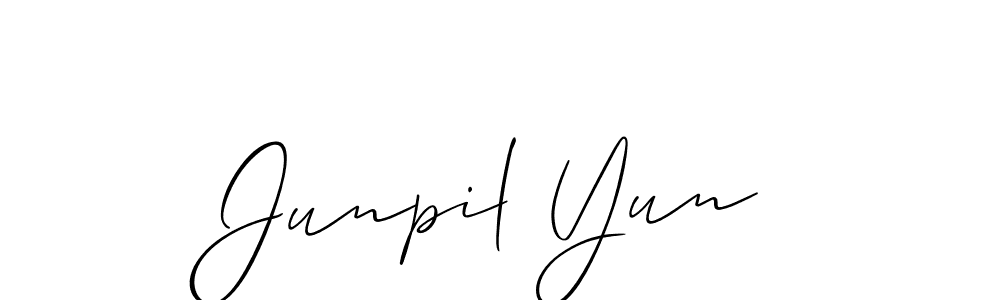 See photos of Junpil Yun official signature by Spectra . Check more albums & portfolios. Read reviews & check more about Allison_Script font. Junpil Yun signature style 2 images and pictures png