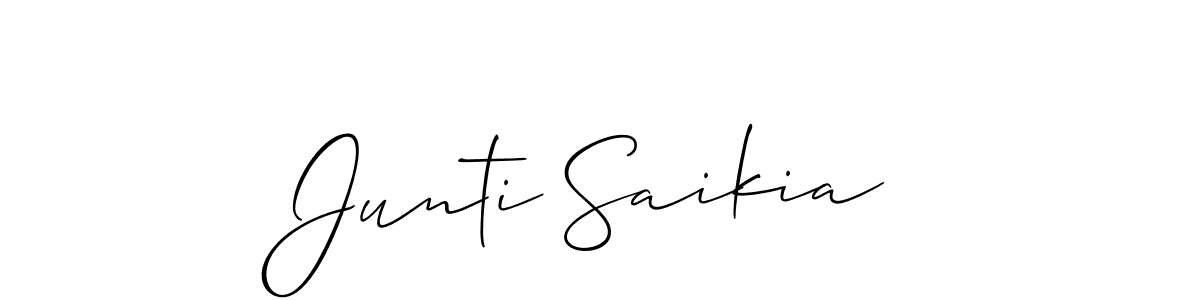 You should practise on your own different ways (Allison_Script) to write your name (Junti Saikia) in signature. don't let someone else do it for you. Junti Saikia signature style 2 images and pictures png