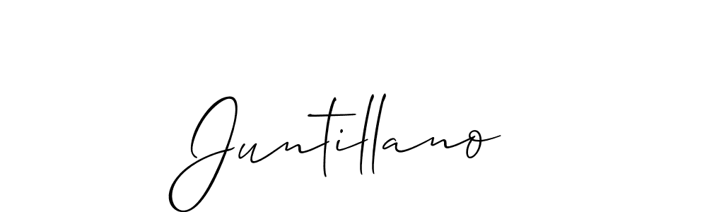 How to make Juntillano signature? Allison_Script is a professional autograph style. Create handwritten signature for Juntillano name. Juntillano signature style 2 images and pictures png