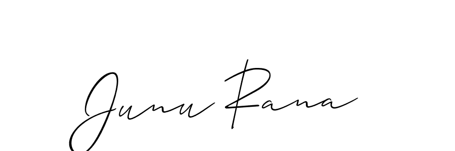 Make a short Junu Rana signature style. Manage your documents anywhere anytime using Allison_Script. Create and add eSignatures, submit forms, share and send files easily. Junu Rana signature style 2 images and pictures png