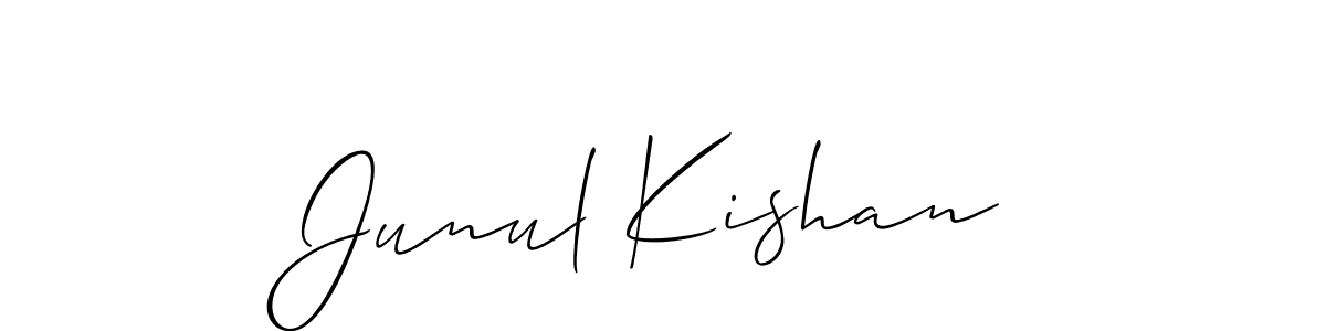 Use a signature maker to create a handwritten signature online. With this signature software, you can design (Allison_Script) your own signature for name Junul Kishan. Junul Kishan signature style 2 images and pictures png