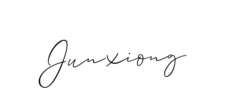 Design your own signature with our free online signature maker. With this signature software, you can create a handwritten (Allison_Script) signature for name Junxiong. Junxiong signature style 2 images and pictures png