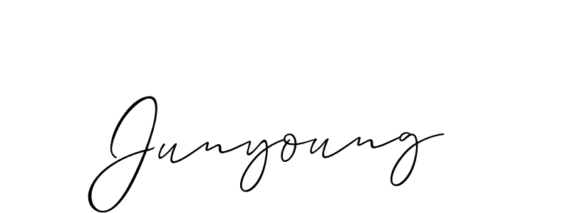 Design your own signature with our free online signature maker. With this signature software, you can create a handwritten (Allison_Script) signature for name Junyoung. Junyoung signature style 2 images and pictures png