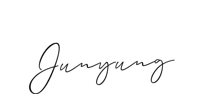 Design your own signature with our free online signature maker. With this signature software, you can create a handwritten (Allison_Script) signature for name Junyung. Junyung signature style 2 images and pictures png