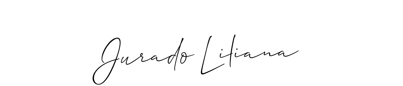 Use a signature maker to create a handwritten signature online. With this signature software, you can design (Allison_Script) your own signature for name Jurado Liliana. Jurado Liliana signature style 2 images and pictures png