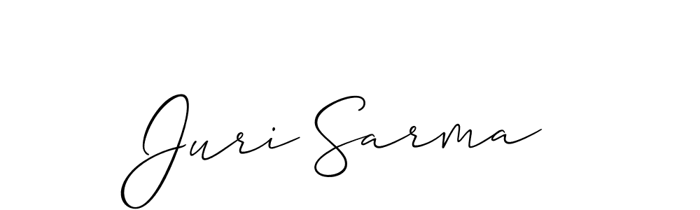 Also You can easily find your signature by using the search form. We will create Juri Sarma name handwritten signature images for you free of cost using Allison_Script sign style. Juri Sarma signature style 2 images and pictures png