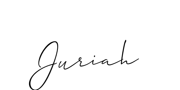 Use a signature maker to create a handwritten signature online. With this signature software, you can design (Allison_Script) your own signature for name Juriah. Juriah signature style 2 images and pictures png